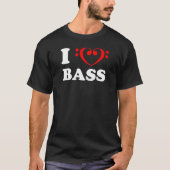 I Love Bass (Bass Clef) T-shirt (Voorkant)