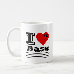 I Love Bass Coffee Mok
