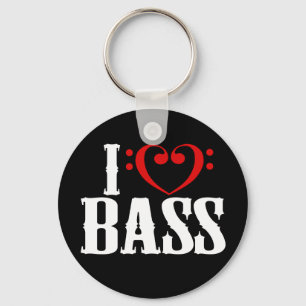 I Love Bass, with bass cleart Heart Sleutelhanger