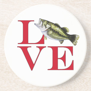 I Love Bass Zandsteen Onderzetter