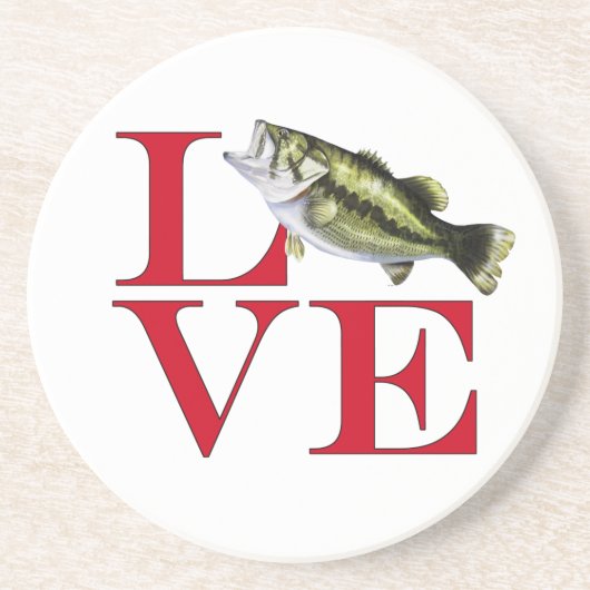 I Love Bass Zandsteen Onderzetter (Voorkant)