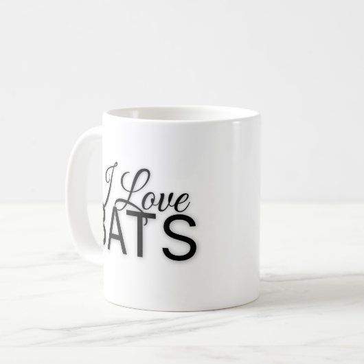 I Love BATS tasse à café (Devant gauche)