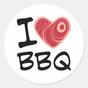 I Love BBQ Ronde Sticker