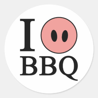 I Love BBQ Ronde Sticker
