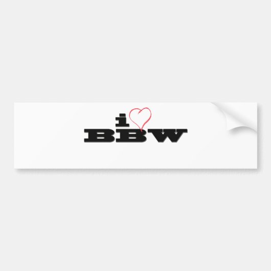 I Love BBW Bumpersticker (Voorkant)