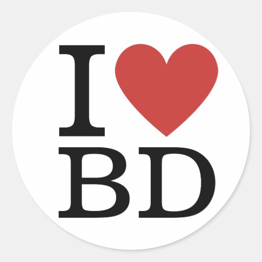 I ❤️ Love BD Bouwafdeling Medewerkers CUSTOM Ronde Sticker (Voorkant)