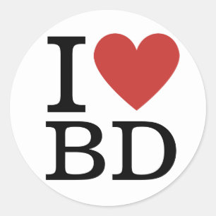 I ❤️ Love BD Bouwafdeling Medewerkers CUSTOM Ronde Sticker