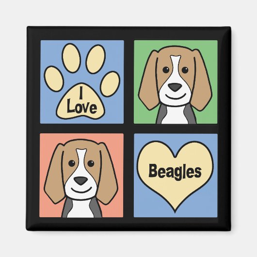 I Love Beagles Magneet (Voorkant)