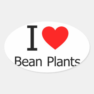 I Love Bean Planten Ovale Sticker
