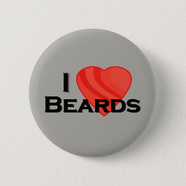 I Love Beards Pin Back Button