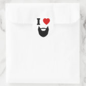 I Love Beards Ronde Sticker (Tas)