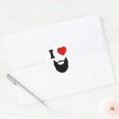 I Love Beards Ronde Sticker (Envelop)