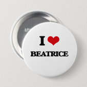 I Love Beatrice Ronde Button 7,6 Cm (Voorkant /achterkant)