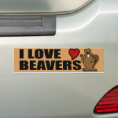 I Love Beavers Bumpersticker (Op auto)