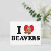 I Love Beavers Funny Briefkaart (Staand voorkant)