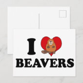 I Love Beavers Funny Briefkaart (Voorkant / Achterkant)