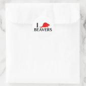 I Love Beavers Ronde Sticker (Tas)