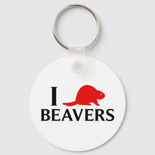 I Love Beavers Sleutelhanger (Voorkant)