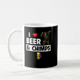 I Love Beer and Chimps Drink Chimpansee Monkey Koffiemok