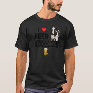 I Love Beer and Koeien Farming Christelijk Boerder T-shirt