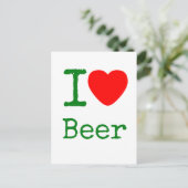 I Love Beer Briefkaart (Staand voorkant)