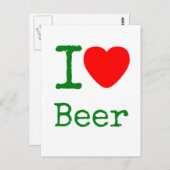 I Love Beer Briefkaart (Voorkant / Achterkant)