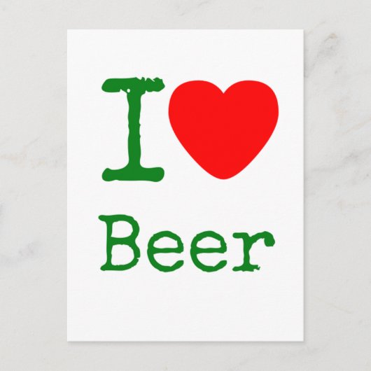 I Love Beer Briefkaart (Voorkant)