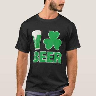 I Love Beer Funny Shamrock St Pattys Day Drink T-shirt