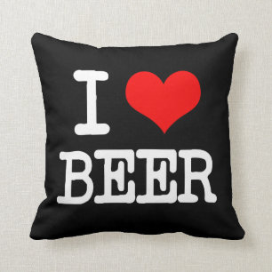I Love Beer grappig kussen gezegde
