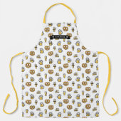 I Love Beer Mustache and Pretzels Pattern Name Schort (Voorkant)