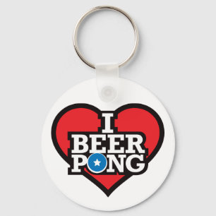 I Love Beer Pong - Red Sleutelhanger