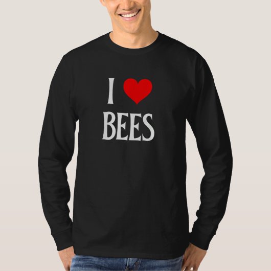 I Love Bees I Heart Bees Insect Bug Entomologist T-shirt (Voorkant)