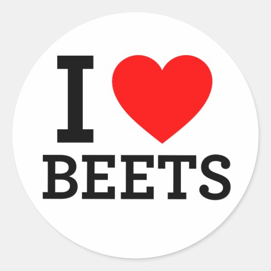 I Love Beets Ronde Sticker (Voorkant)