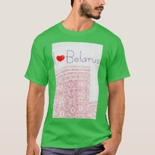 I Love Belarus National Folk Motif T-shirt Top