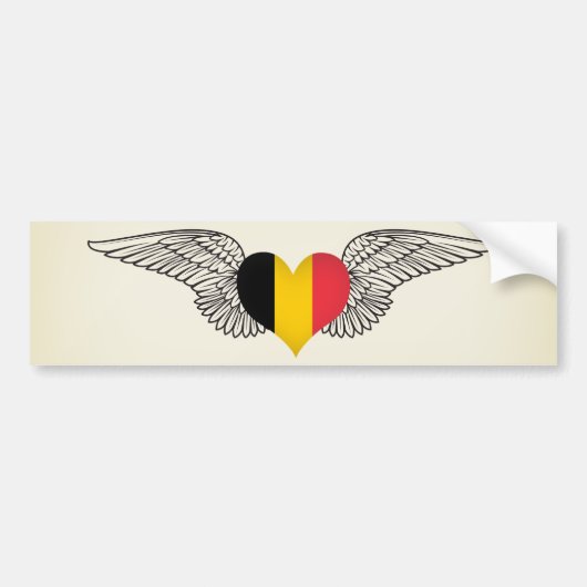 I Love Belgium - wings Bumpersticker (Voorkant)