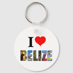 I Love Belize Heart Tropical Beach Travel Photos Sleutelhanger