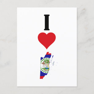 I Love Belize Vertical I Heart Country Flag Map Briefkaart