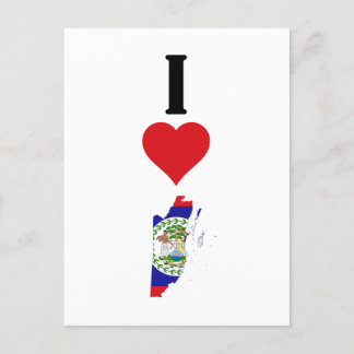 I Love Belize Vertical I Heart Country Flag Map Briefkaart