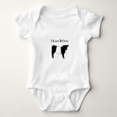 I Love Belties - Black White Belted Galloway Koeie Romper (Voorkant)