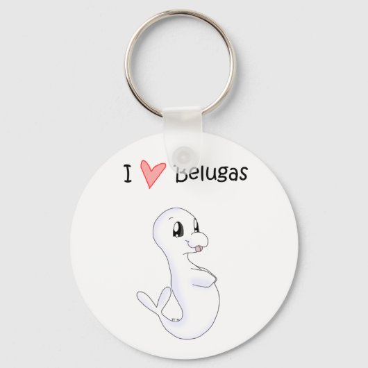 I Love Belugas Sleutelhanger (Voorkant)