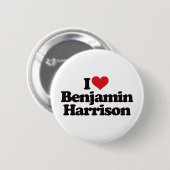 I Love Benjamin Harrison Ronde Button 5,7 Cm (Voorkant /achterkant)