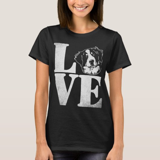 I Love Bernese Mountain Dog T-shirt (Voorkant)