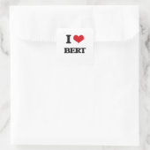 I Love Bert Vierkante Sticker (Tas)