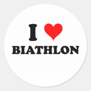 I Love Biathlon Ronde Sticker
