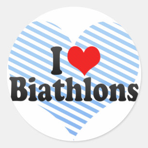 I Love Biathlons Ronde Sticker