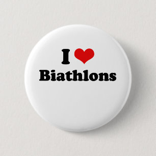 I Love Biathlons Tshirt Ronde Button 5,7 Cm