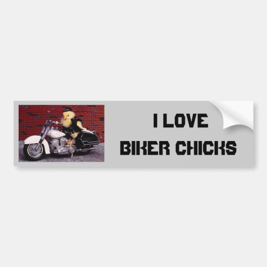 I Love Biker Chicken Bumpersticker (Voorkant)