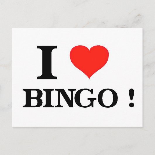 I Love Bingo Briefkaart (Voorkant)