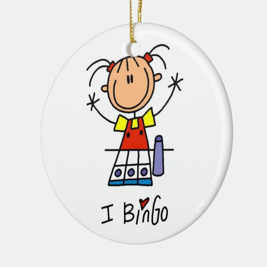 I Love Bingo Keramisch Ornament (Links)