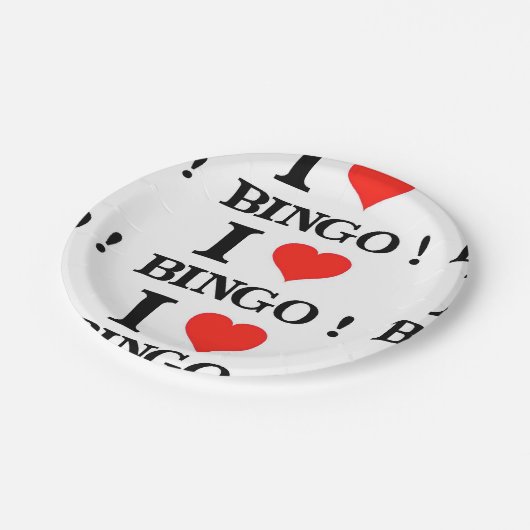 I Love Bingo Papieren Bordje (Gekanteld)